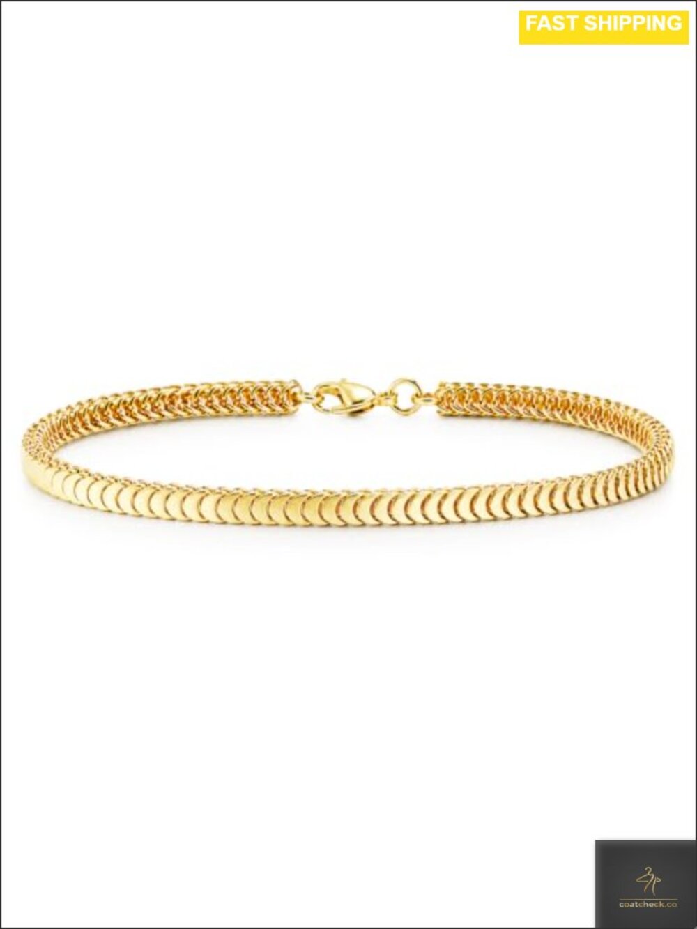 Gold Plated Snake Chain Bracelet 925 Sterling Silver Stackable 3.5mm
